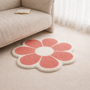 Alfombra Flor Rosada 50x50 cm