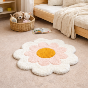 Alfombra Flor Blanca 80x80 cm